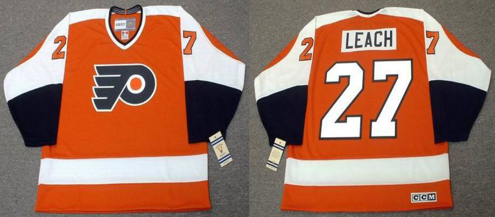 2019 Men Philadelphia Flyers #27 Leach Orange CCM NHL jerseys->philadelphia flyers->NHL Jersey